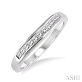 Channel Set Diamond Curved Wedding Band