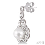 Pearl & Diamond Earrings