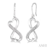 Silver Infinity Heart Shape Diamond Earrings