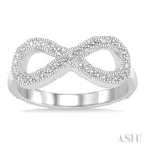 Silver Infinity Shape Diamond Ring