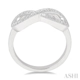 Silver Infinity Shape Diamond Ring