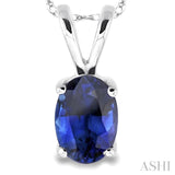 Oval Shape Stud Gemstone Pendant