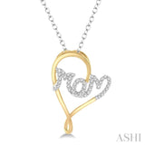 Mom Heart Shape Diamond Pendant