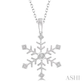 Snow Flake Silver Diamond Pendant