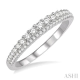 3/8 Ctw Double Row Round Cut Diamond Band in 14K White Gold