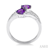 Heart Shape Gemstone & Diamond Fashion Ring