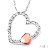 Silver Heart Shape Diamond Fashion Pendant