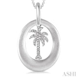 Silver Palm Tree Diamond Pendant