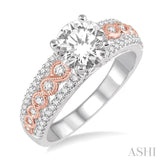 3/8 Ctw Diamond Semi-mount Engagement Ring in 14K White and Rose Gold