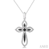 Silver Cross Diamond Pendant