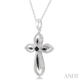 Silver Cross Diamond Pendant