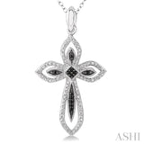 Silver Cross Diamond Pendant