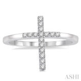 Light Weight Diamond Cross Fashion Ring