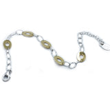 STERLING SILVER AND YELLOW GOLD PLATED OVAL DELIGHT BRACELET