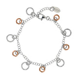 STERLING SILVER AND ROSE GOLD PLATED CIRCLE DANCE BRACELET