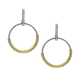 STERLING SILVER AND YELLOW GOLD PLATED SYNTHESIS EARRINGS