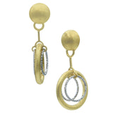 STERLING SILVER AND YELLOW GOLD PLATED POSH EARRINGS