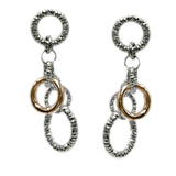 STERLING SILVER AND ROSE GOLD PLATED CIRCLE DANCE EARRINGS