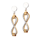 STERLING SILVER/ YELLOW GOLD PLATED INFINITY EARRINGS