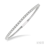 2 ctw Round Cut Diamond Stackable Flexi Bangle in 14K White Gold