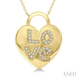 Heart & Lock Shape Diamond Fashion Pendant