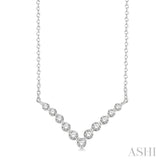 1/4 ctw Chevron Round Cut Diamond Necklace in 14K White Gold