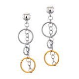 SS + YELLOW GOLD PLATED CIRCULATION EARRINGS