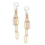 SS YELLOW + ROSE GOLD PLATED URBAN RECTANGLE EARRINGS