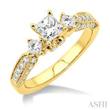 5/8 Ctw Diamond Semi-Mount Engagement Ring in 14K Yellow Gold