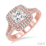 3/8 Ctw Diamond Semi-mount Engagement Ring in 14K Rose Gold