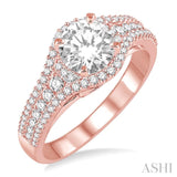 1/2 Ctw Diamond Semi-mount Engagement Ring in 14K Rose Gold