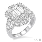 1 5/8 Ctw Diamond Semi-mount Engagement Ring in 14K White Gold