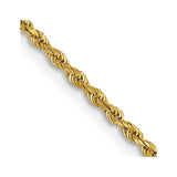 14K 16 inch 1.5mm Diamond-cut Rope with Lobster Clasp Chain