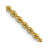 14K 24 inch 2.25mm Regular Rope with Lobster Clasp Chain