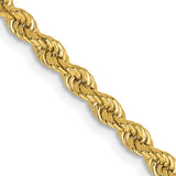 14K 20 inch 2.75mm Regular Rope with Lobster Clasp Chain