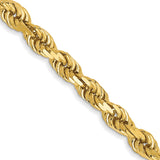 14K 20 inch 3mm Diamond-cut Rope with Lobster Clasp Chain