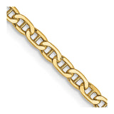 14K 20 inch 2.4mm Semi-Solid Anchor with Spring Ring Clasp Chain
