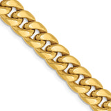 14K 24 inch 7.3mm Semi-Solid Miami Cuban with Lobster Clasp Chain