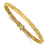 14k Yellow Gold Polished Textured Flexible Bangle