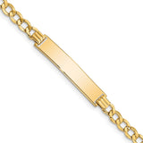 14k Semi-solid Curb Link 6.75mm Id Bracelet