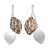 Sterling Silver Ruthenium Marquis Drop Earring