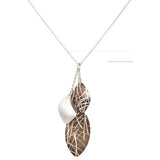 Sterling Silver Bamboo Leaves Necklace