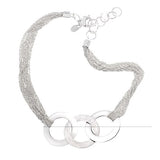 Sterling Silver Three-Ring Necklace